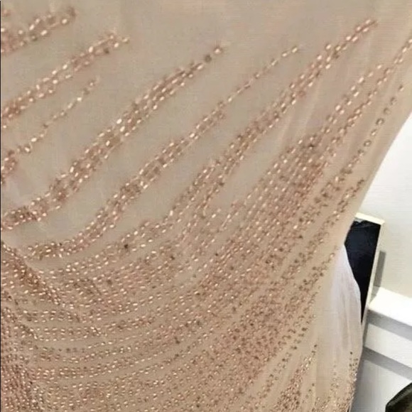 New Calvin Klein Sequin Nude Beige Sand Silk Top12 - Picture 7 of 8